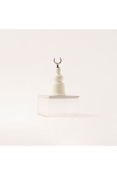 homez La Mesa white acrylic decorative box with silver crecent 12*12*23.3