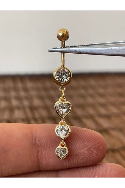Rupen Kraft 316 L Surgical Steel Zircon Stone Diamond Model Shiny Navel Piercing