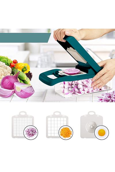OEM Vegetable chopper 15in1 , Stainless Steel/ABS, Royal Blue