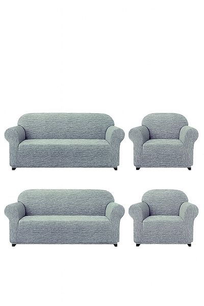 BOSTAN Jacquard Sofa, Sofa, Sofa Bed Cover Stick Pattern Flexible Without Skirt For 3+2+1+1 Sets