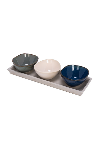 LA MESA multicolor durable porcelain serving bowl set 3 PCS