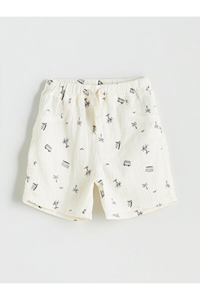 LC Waikiki Özmarka Νέας Σεζόν Αγορίστικο Σορτς με Ελαστική Μέση και Στάμπα