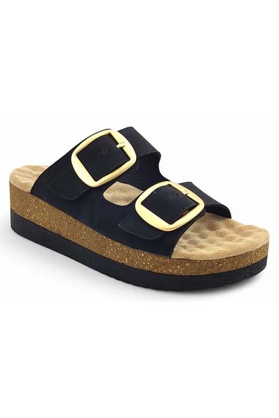 Muya Pantai Anatomical Günlül Women's Slippers-Black
