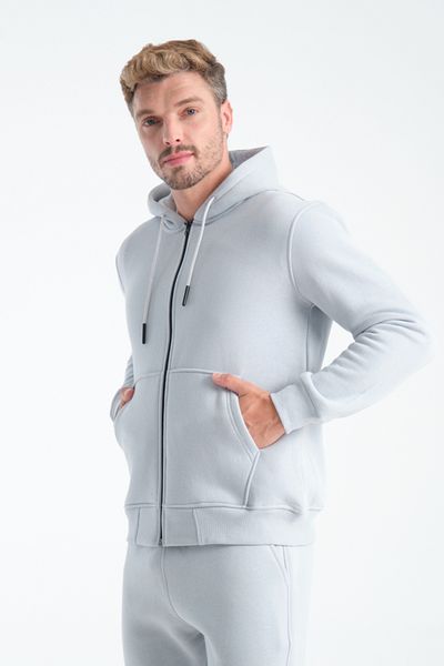 kaphone 10 Men's Pamulu 3 Thread Inside Fleece Full Zipper Hooded Sweatshirt