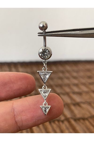 Rupen Kraft 316 L Surgical Steel Zircon Stone Diamond Model Shiny Navel Piercing