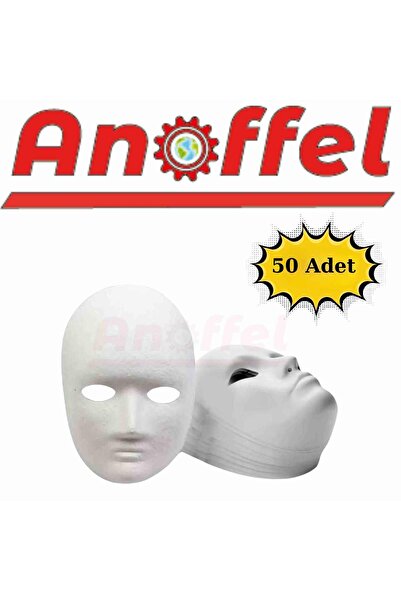 Anoffel 50 Adet, Karton Maske, Boyanabilir Eğitici Maske Boyama, Etkinlik Ve Hobi Maskesi
