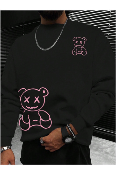 kahire Hanorac oversize cu imprimeu Bear pentru bărbați