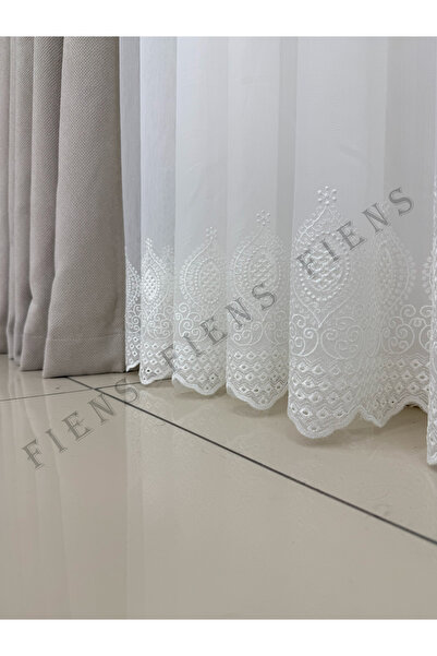 FİENS PRAGLİNE ETEK GÜPÜRLÜ TTITAÇ BAMBU MODERN TÜL PERDE 1/3 Sık Pileli|Ütü İstemez Her Odaya Uygun