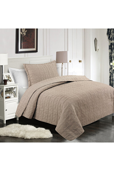 Boutique Blanche beige cotton twin size bed spread 2 pc set