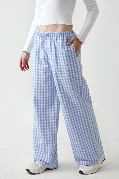 Hiccup Wide Leg Plaid Checked Trousers