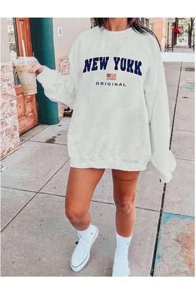 Hunors Sportswear & Company Tricou oversize imprimat New York de damă