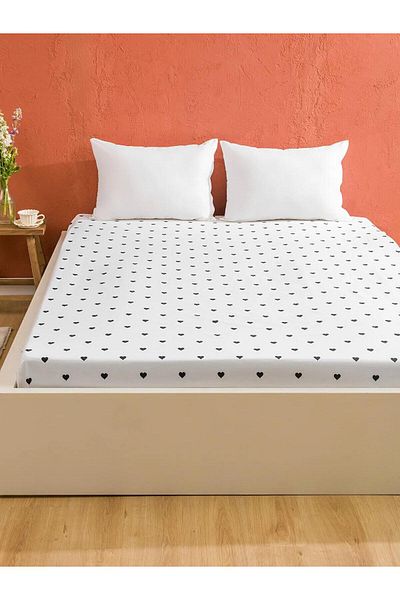 LC Waikiki Lcw Home Heart Patterned Double Fitted Sheet (W5)