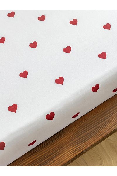LC Waikiki Lcw Home Heart Printed Double Fitted Sheet (W5)