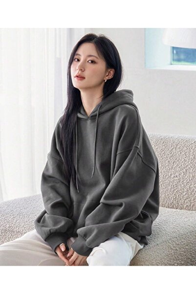 PERISENSE سويت شيرت بقلنسوة كبير الحجم للجنسين