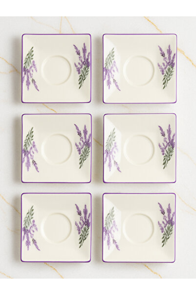 Piatti Naturali مجموعة من 6 قطع من أكواب الشاي بنمط اللافندر - أضف لمسة من ربيع الشاي والقهوة - صناعة يدوية