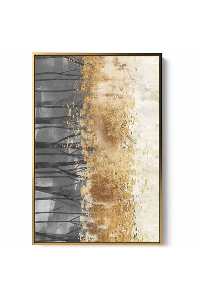 LOWHA لوحة فنية جدارية من القماش مشدودة على إطار خشبي بإطار ذهبي عائم وتصميم ...