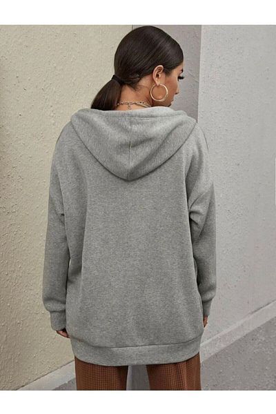 Hunors Sportswear & Company Women's Gray Zipper Sweatshirt