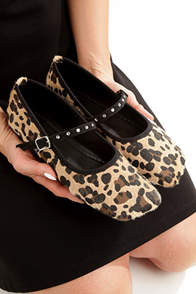 LUVETTO '' ROSALİE '' Balerini ortopedici cu vârf lat, tip leopar, cu talpă p...