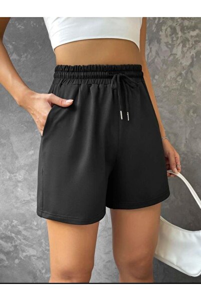 berfmoda شورت صيفي أسود اللون مانع للعرق من خيطين