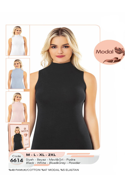 Talya Underwear Kota Modal Fabric Half-Neck Zero Sleeve Singlet