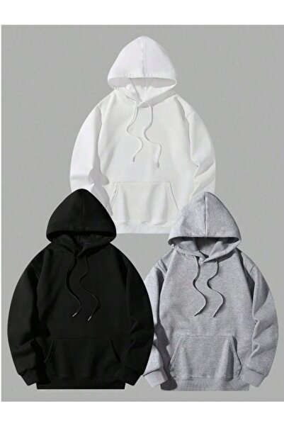 PERISENSE Hanorac oversize unisex din 3 piese cu buzunar cangur cu glugă