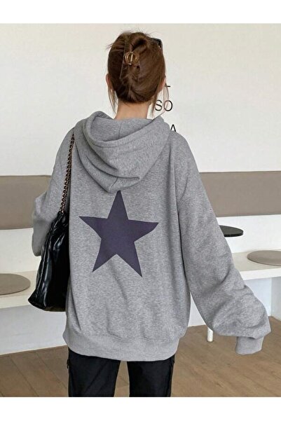 PERISENSE Hanorac oversize cu glugă unisex cu imprimeu Star