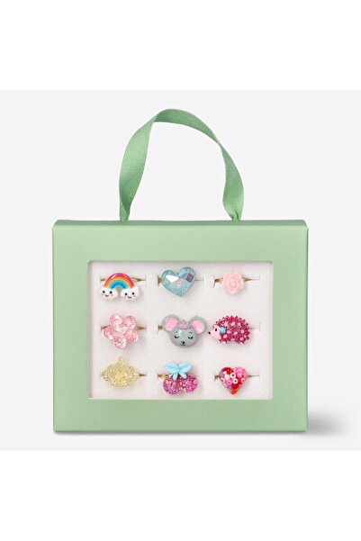 Flying Tiger Copenhagen Çocuklar İçin Hayvan Temalı 9'lu Yüzük ve Yüzük Kutusu Seti