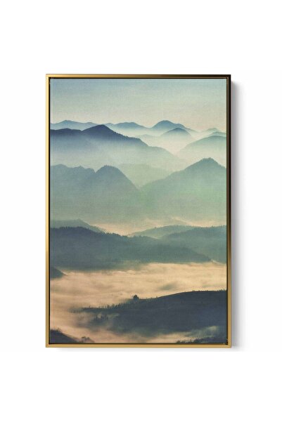 LOWHA لوحة فنية جدارية من القماش ممدودة على إطار خشبي بإطار ذهبي عائم وتصميم ...