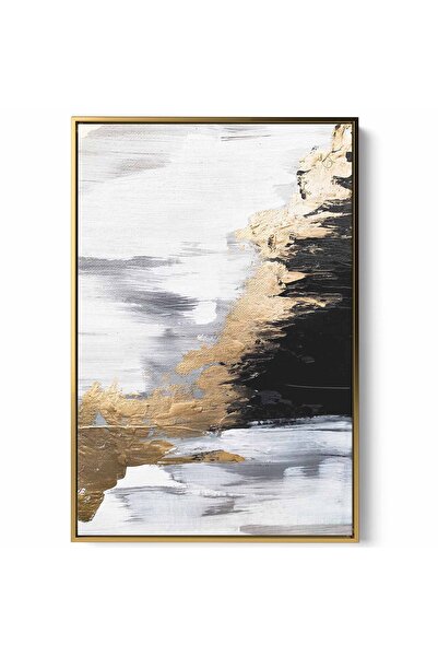 LOWHA لوحة فنية جدارية من القماش مشدودة على إطار خشبي بإطار ذهبي عائم وتصميم ...