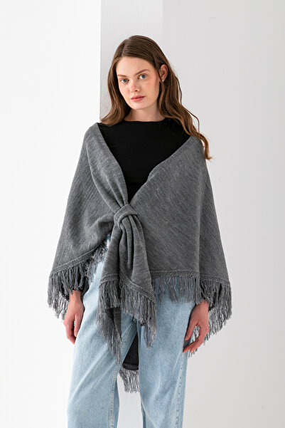 Wega Moda شال مثلث مزين بشراشيب لامعة، شال كتف نسائي، نسيج ناعم وأنيق، شال كت...