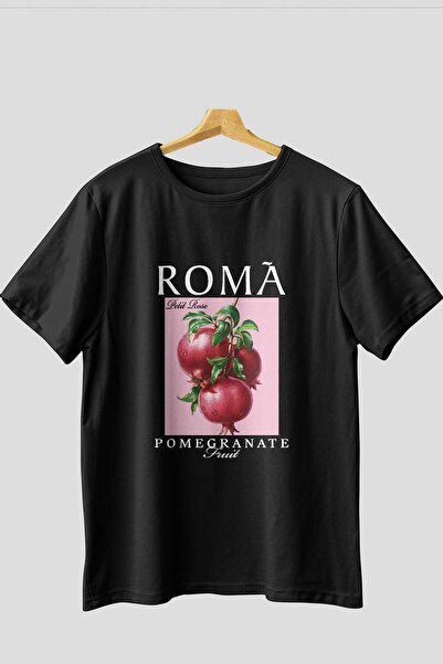 Ankhises Tricou oversize cu imprimeu frontal cu rodie romană, bărbați, femei,...