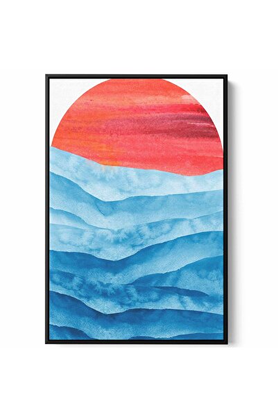 LOWHA لوحة فنية جدارية من القماش مشدودة على إطار خشبي بإطار أسود عائم وتصميم ...