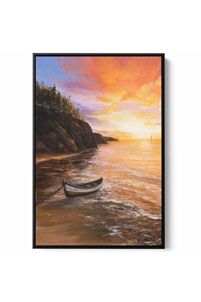 LOWHA لوحة فنية جدارية من القماش مشدودة على إطار خشبي بإطار أسود عائم وتصميم ...