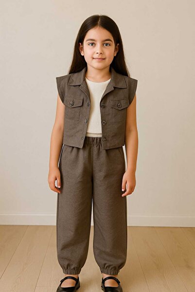 Eray Girl's Vest and Parachute Fabric 3-Piece Suit