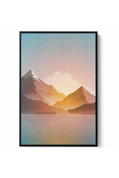 LOWHA لوحة فنية جدارية من القماش مشدودة على إطار خشبي بإطار أسود عائم وتصميم ...