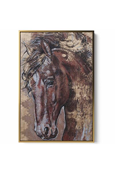 LOWHA لوحة فنية جدارية من القماش مشدودة على إطار خشبي بإطار ذهبي عائم وتصميم ...