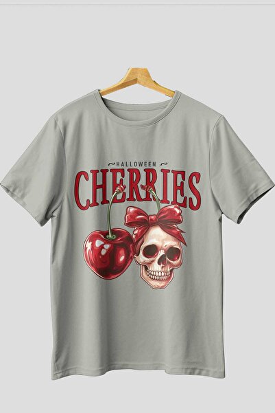 Ankhises تي شيرت Cherry Cherries 1 مطبوع من الأمام كبير الحجم للرجال والنساء ...