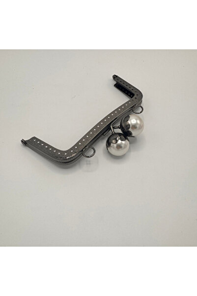 Aynalı Büyük İncili Cüzdan Klipsi Siyah