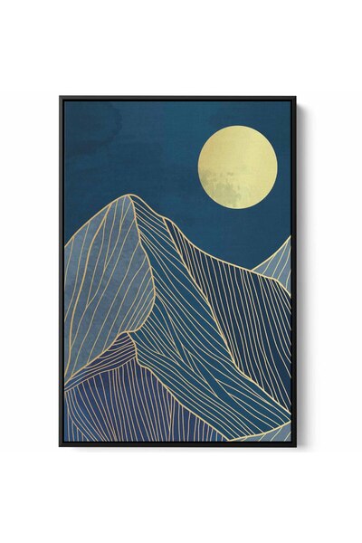 LOWHA Canvas Wall Art Stretched Over Wooden Frame with Black Floating Frame a...