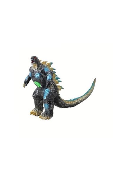 OEM Godzilla Figure, realistic, dinosaur-specific sounds, with batteries, soft rubber, blue/gold, 56 cm