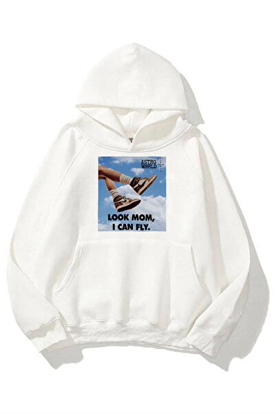 PERISENSE Hanorac unisex I Can Fly Air Unisex Alb