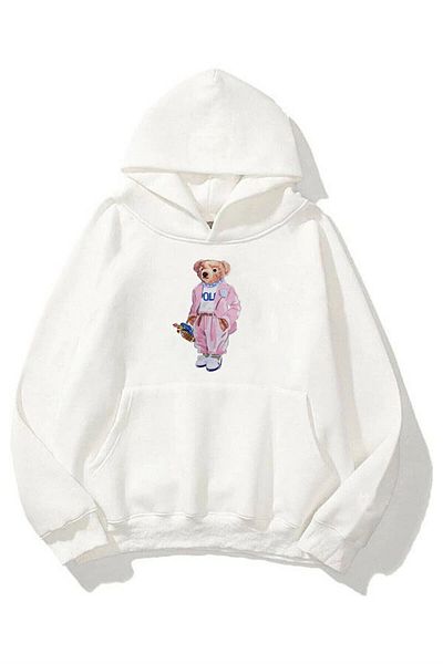 Hunors Sportswear & Company Unisex Teddy White Sweatshirt Hoodie
