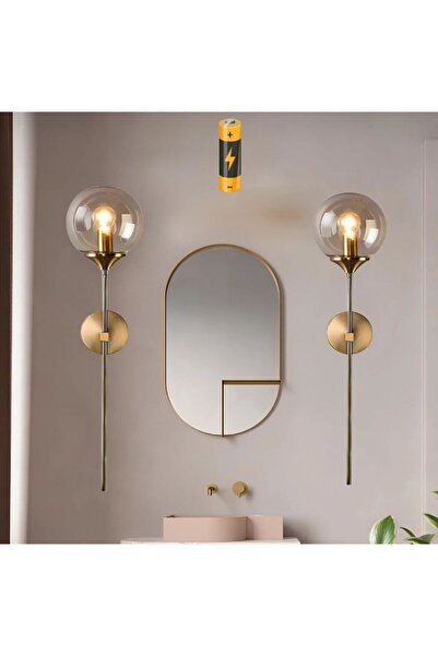 MİLA AYDINLATMA ESKİTME Modern Tasarım Pilli Aplik 1 ADET Kablosuz Tak Çalıştır Aç Kapa Butonlu Beyaz Opal