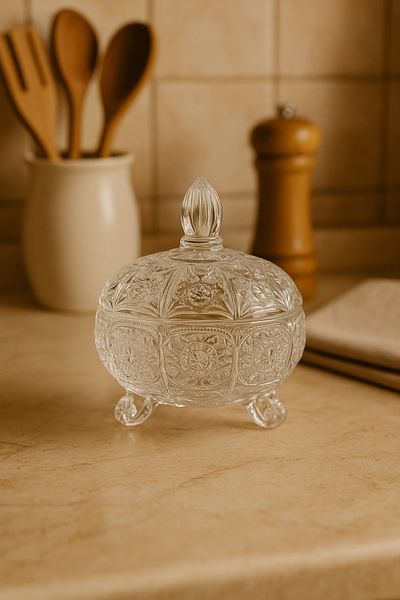CEZVE HOME Lux Glass Sugar Bowl with Lid