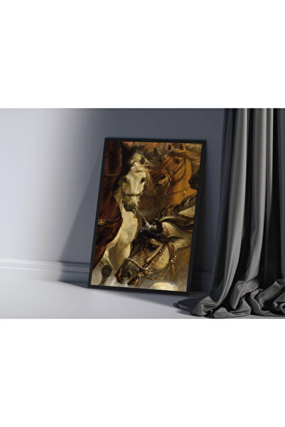 woodhomeworks Tek Parça Salon Ofis Dekor Tablo atların büyüsü vrynt