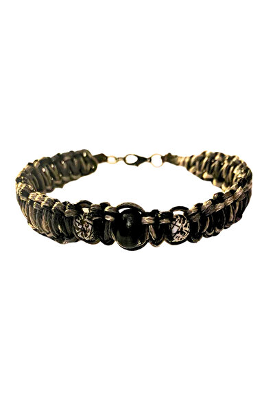 She Sells Rustic Duo |   Natural Wooden Beaded Men's Macrame Bracelet