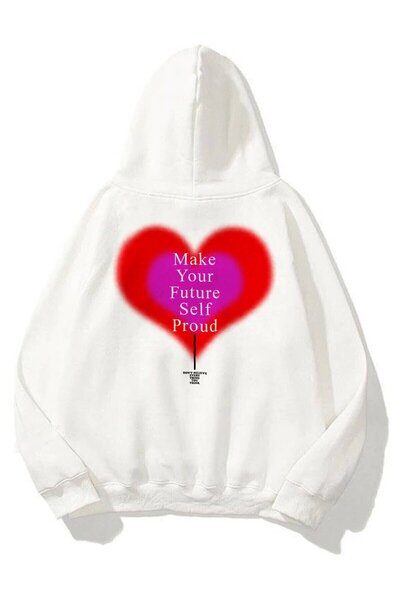 kahire Hanorac unisex Make Your Future Hanorac alb