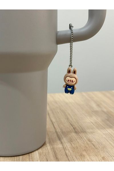 sleyshop Labubu Beige Color Thermos Charm Keychain