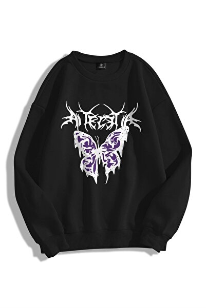 kahire Unisex φούτερ με κουκούλα Eternal Butterfly Crew Neck