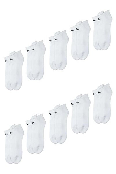 Overall Set de 10 perechi de șosete scurte, semi-fleece, pentru bărbați - Alb...